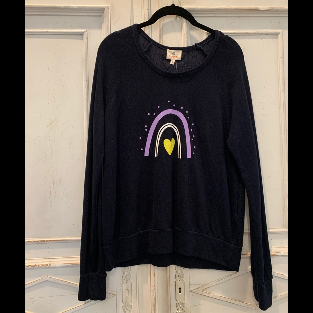 Sundry Rainbow Heart Sweatshirt